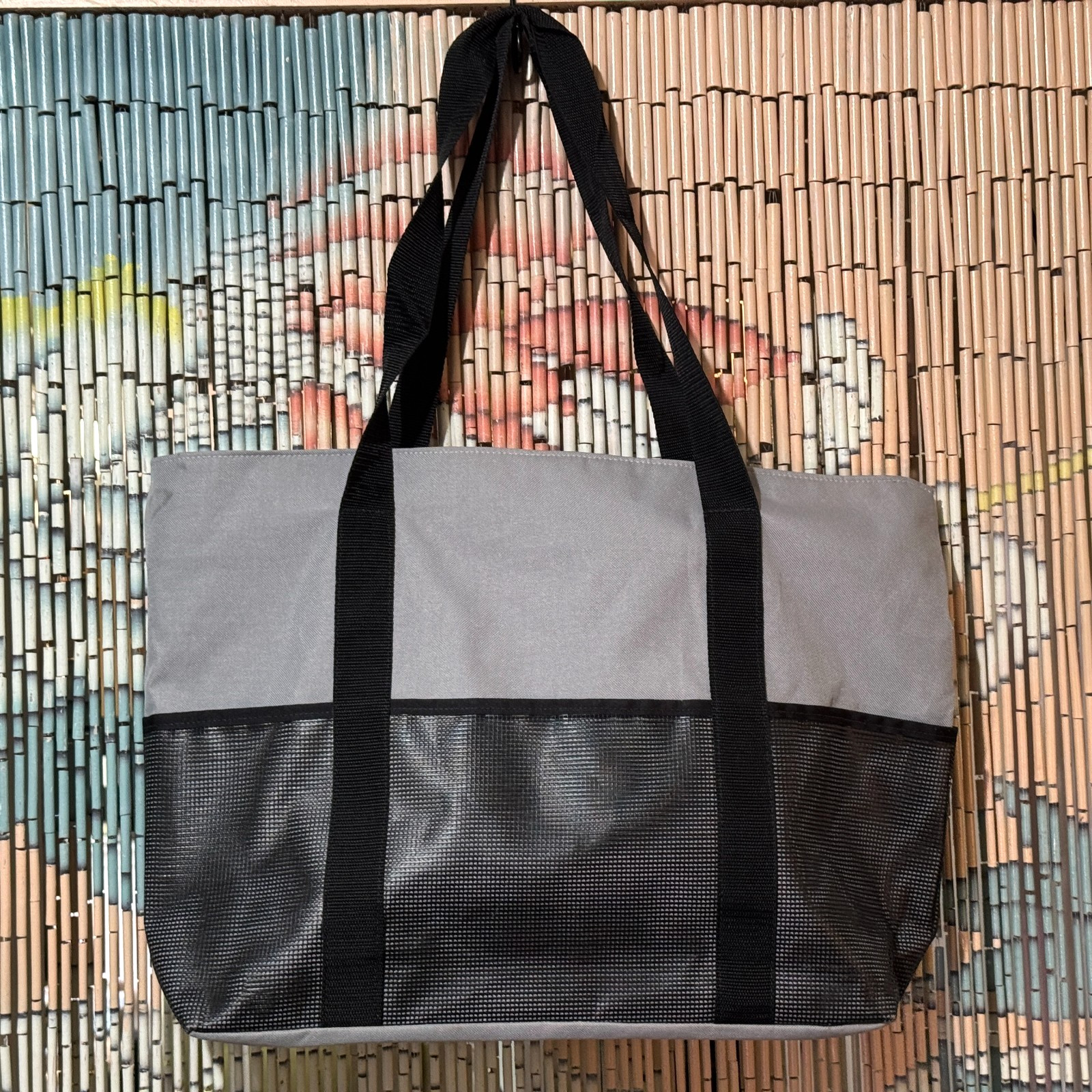 The White House, United States, Double Handle Zippered Tote Bag, Grey/Black