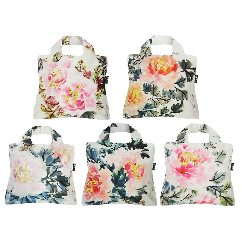 Reusable Grocery Bags-Fashionable Shopping Tote Bag Set of 5 China-chic Desig…