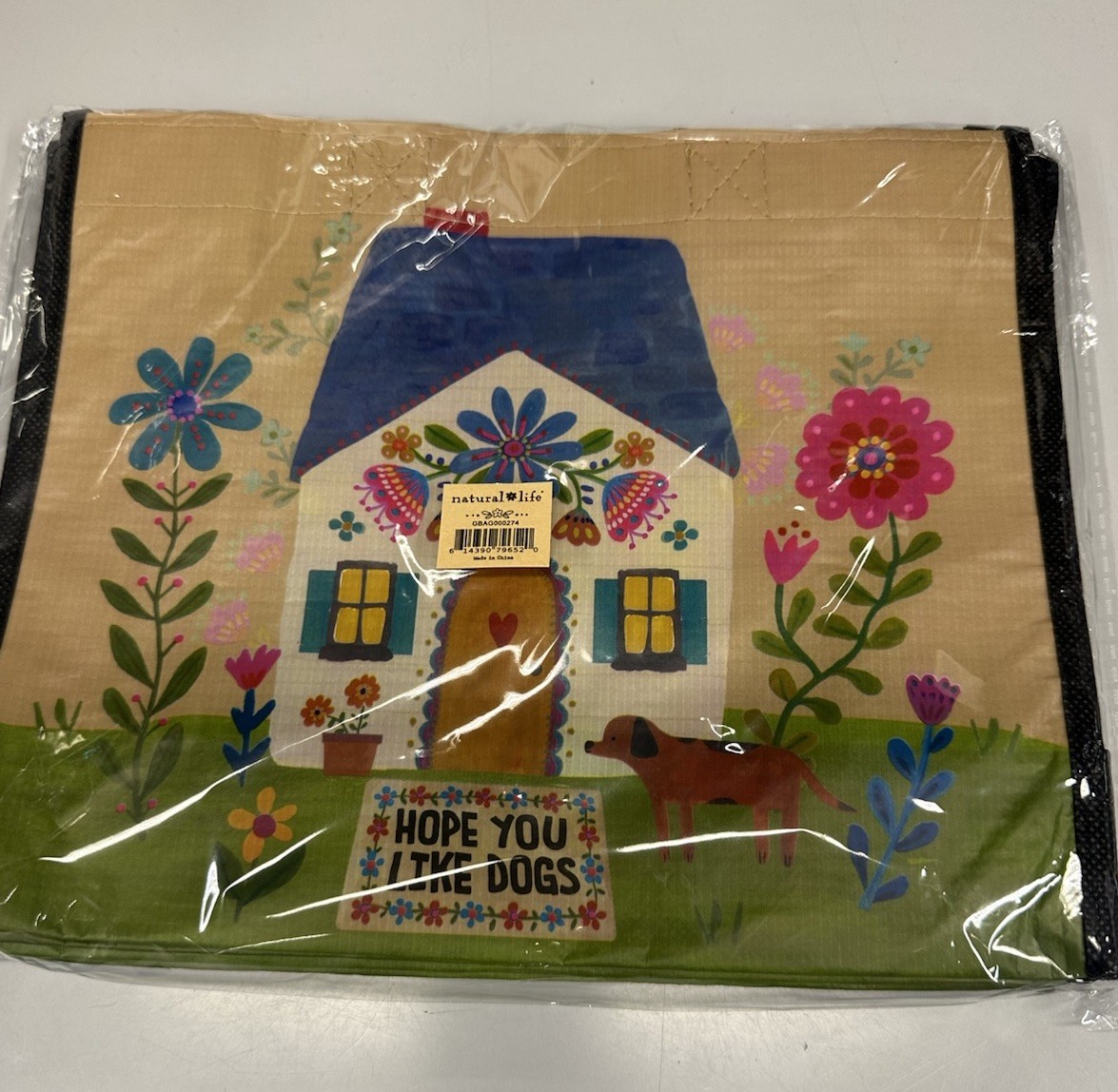 Natural Life Reusable Tote Bag, “Hope You Like Dogs,” NEW, Medium
