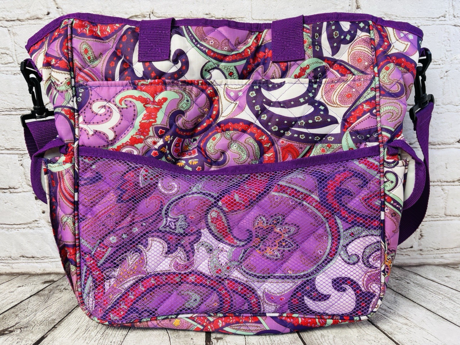 Insulated Cooler Backpack Tote Purple Paisley Beach Pool Travel Picnic Bag 14×14