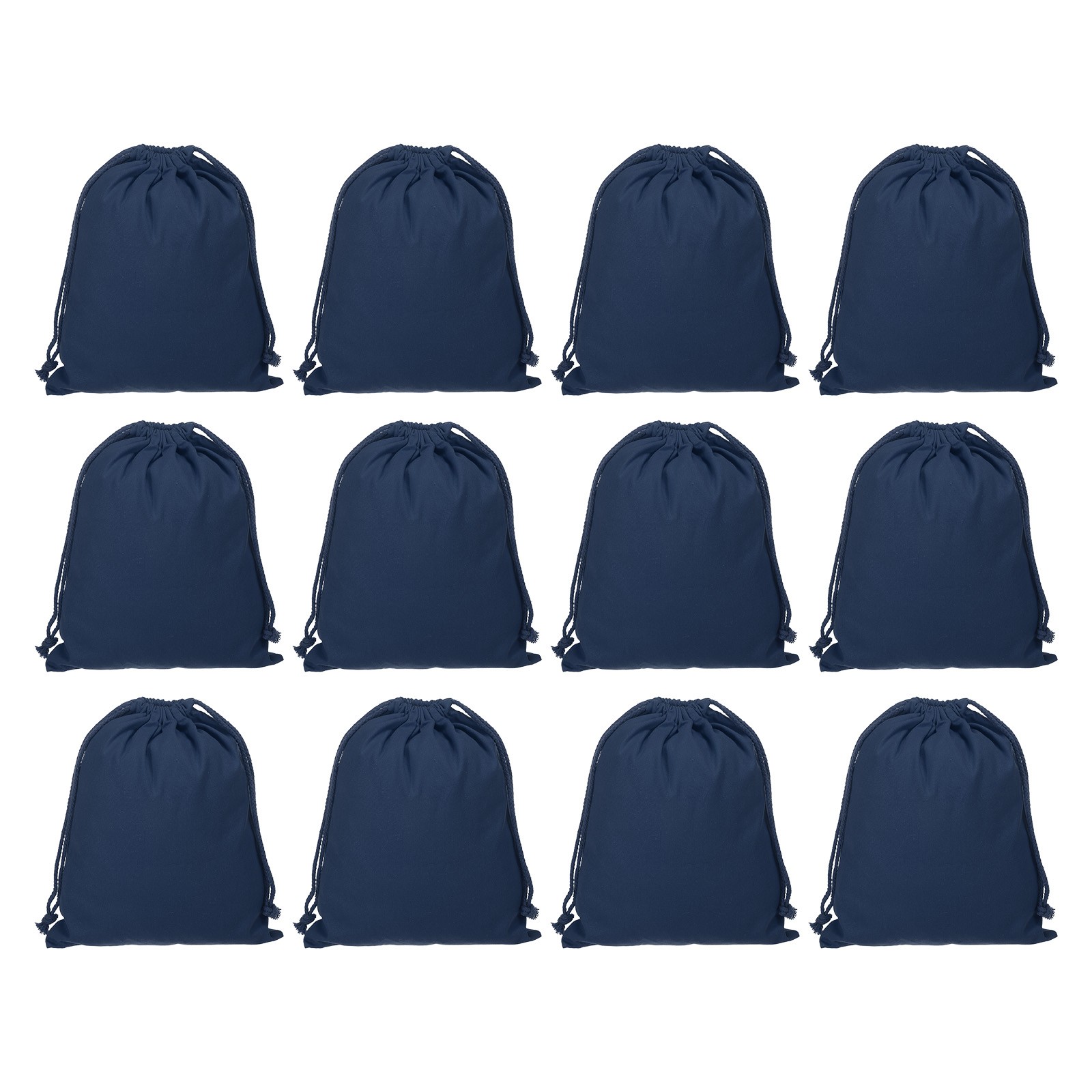 12pcs 100% Cotton Reusable Drawstring Bags, 7×10″ Dust Bags, Navy Blue