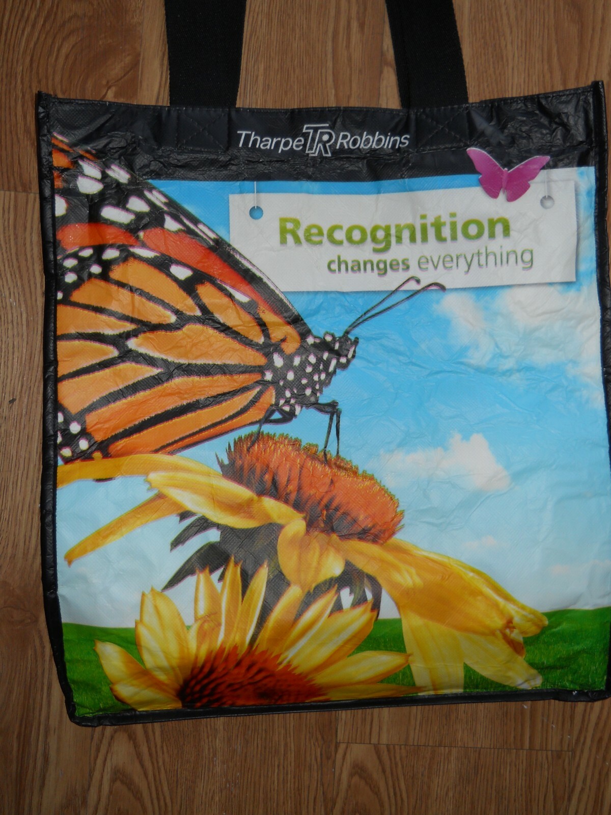 Butterfly Tote Bag Reusable ~ 15″ x 13″ x 6″ ~