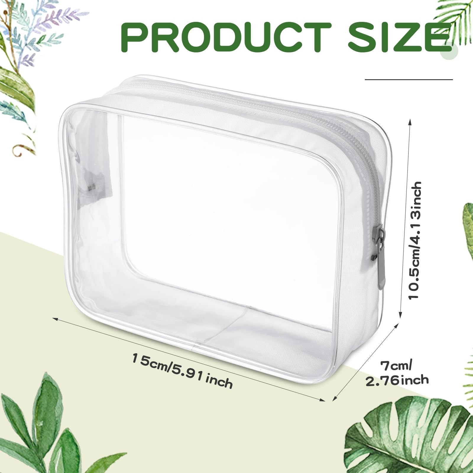 Weewooday 12 Pieces Clear Makeup Bags Cosmetic Storage Small, Matte White