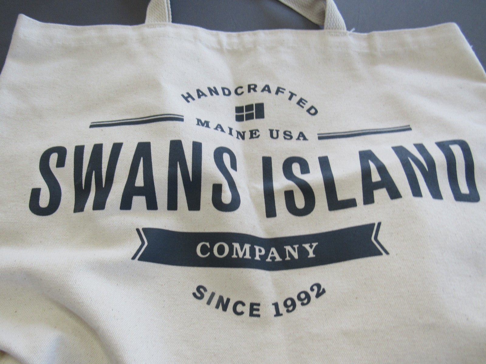 Swans Island Maine Large Canvas Tote Beach Bag New Without Tags Made In USA