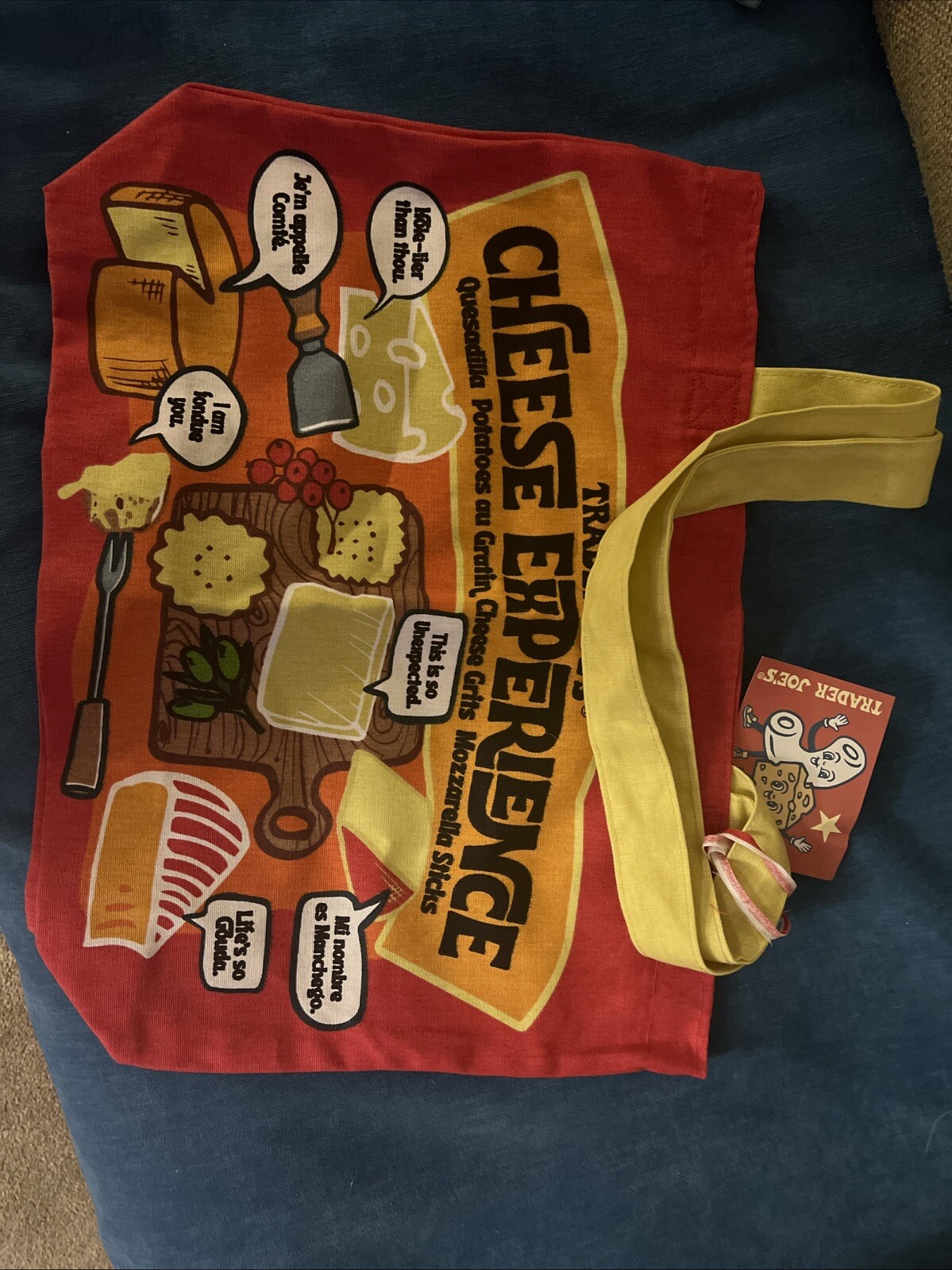 Trader Joe’s NEW CHEESE Heavy Duty Eco Cotton Bag NWT Plus BONUS Mystery Tote