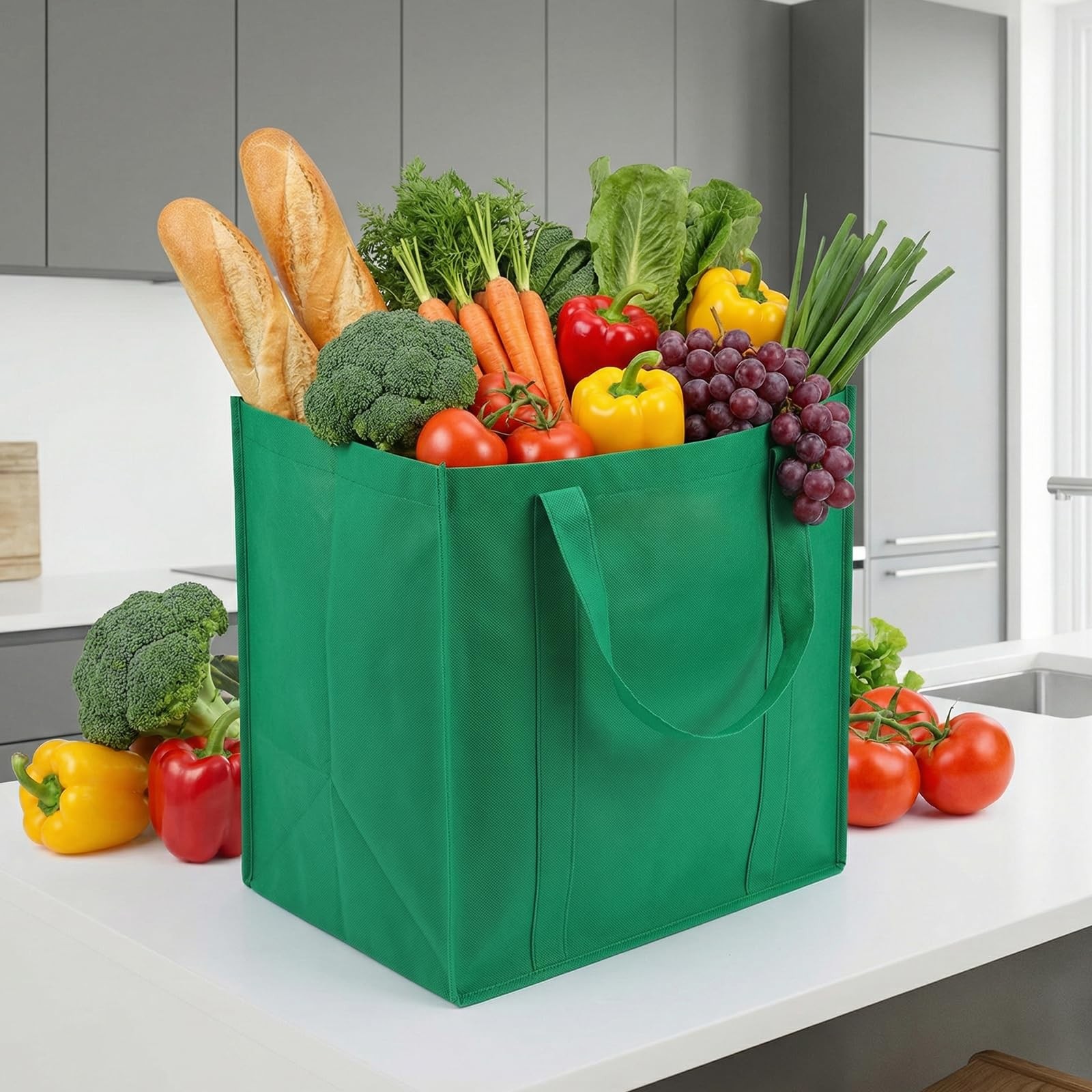 Kegeeei 24 Pack Heavy Duty Reusable Grocery Bags – Large Shopping Totes with …