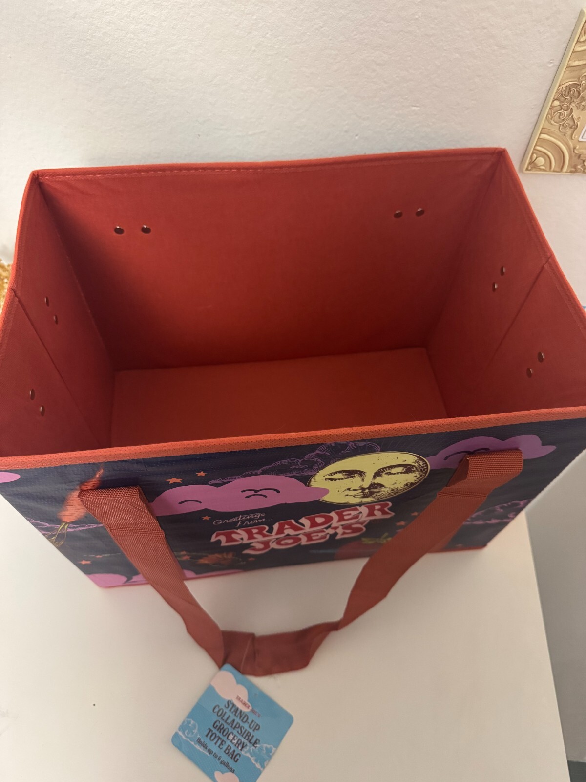 Trader Joe’s Stand-Up Collapsible Tote Bag NEW with Tag Moon Sky Limited Edition