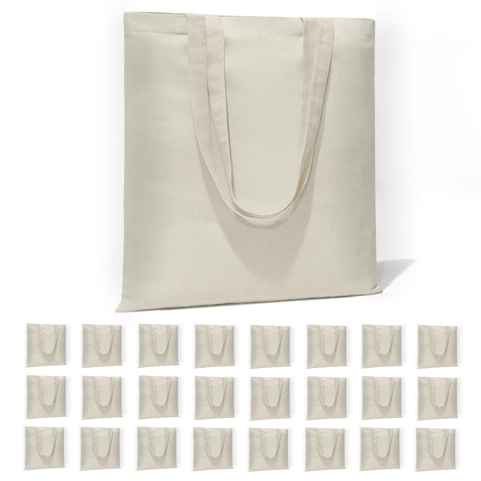 24 Pack Canvas Tote, Reusable Blank Canvas for Shopping,Grocery Bags,DIY Gift…