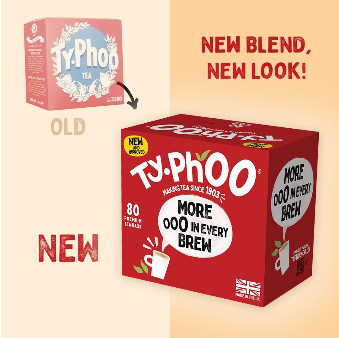 Typhoo 80 Premium Tea Bags (Pack of 3) 80 Count