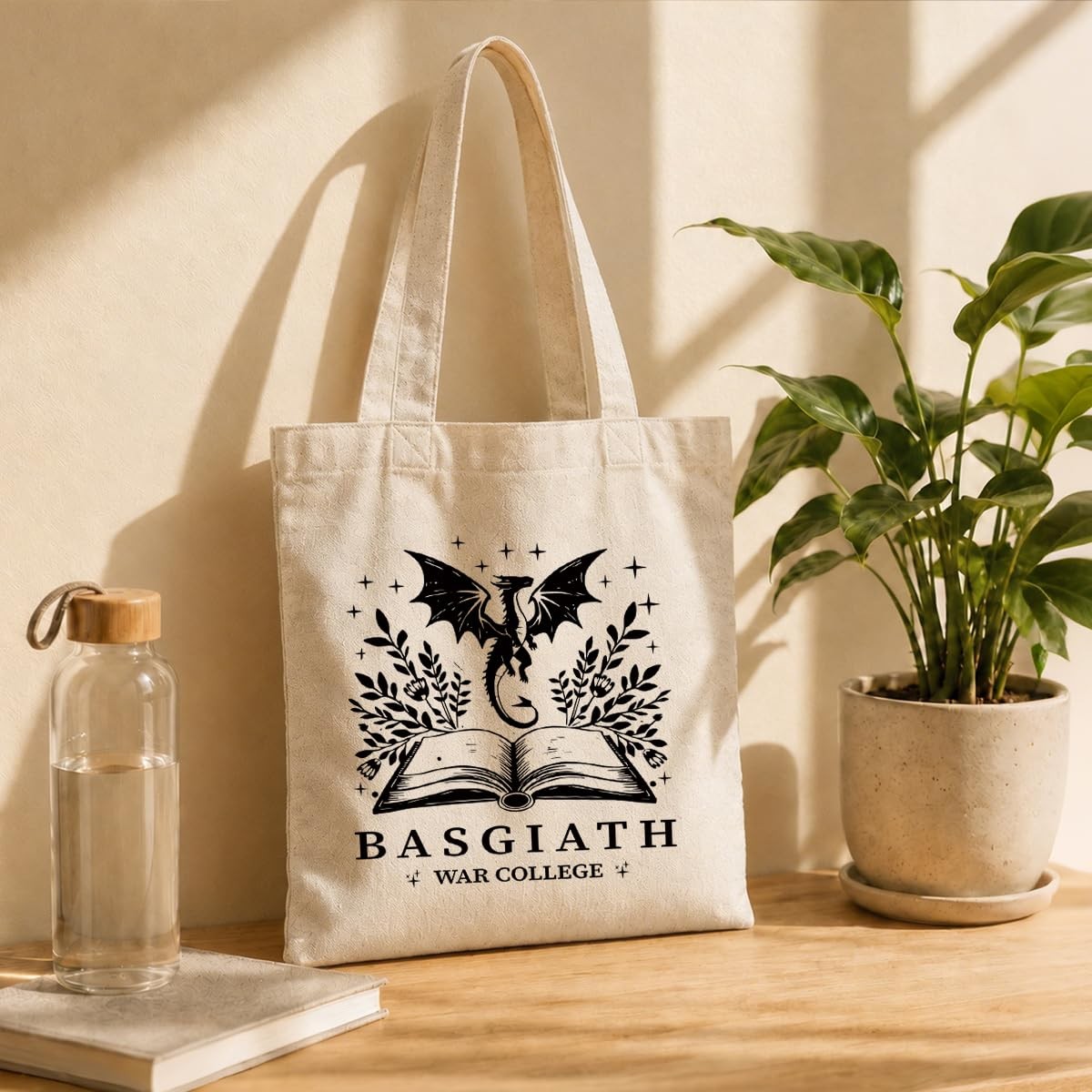 Funny Canvas Tote Bag, Basgiath War College Tote Bag, Casual Canvas Totes for…