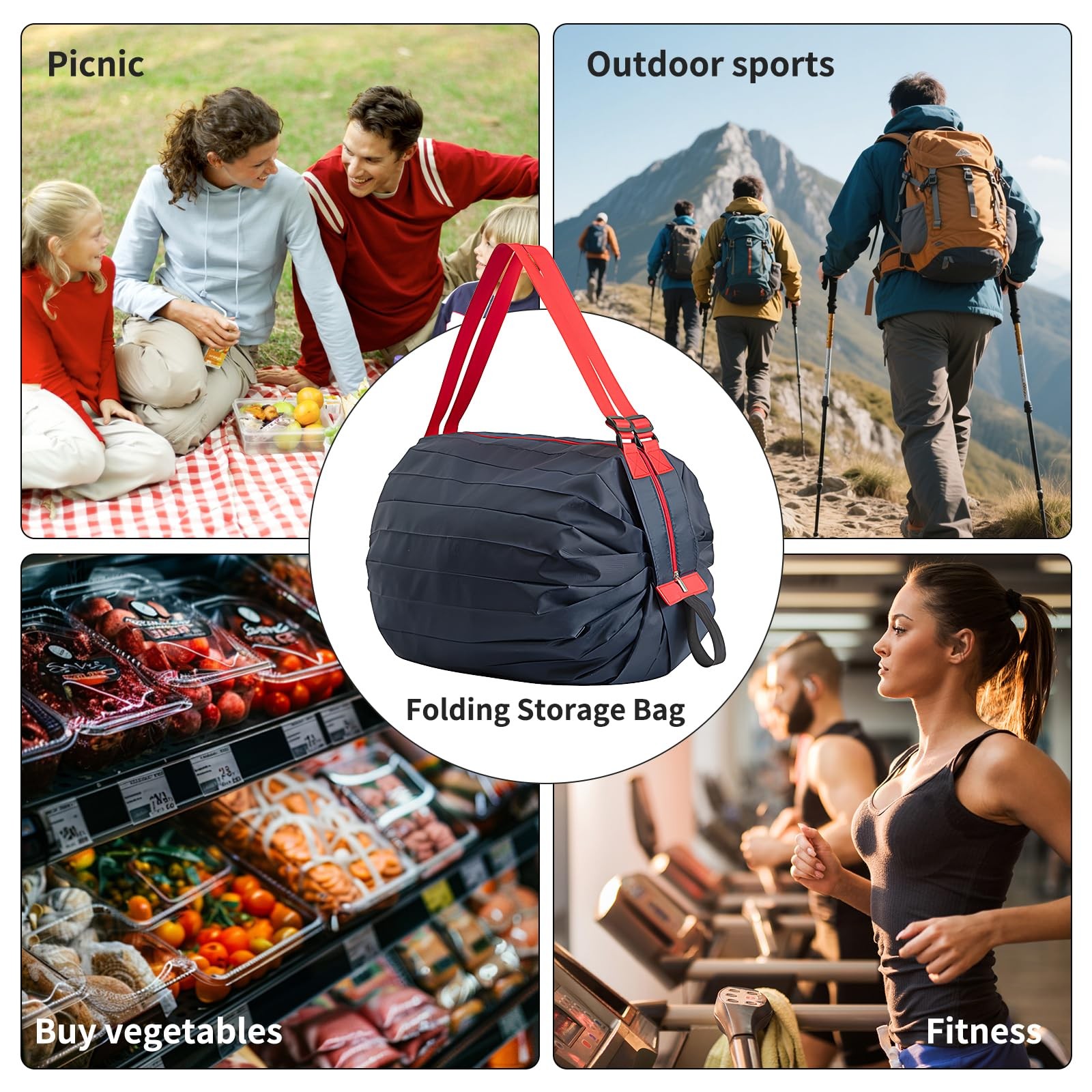 Foldable Reusable Grocery Bags, Heavy Duty Waterproof Shopping Bags, Portable…