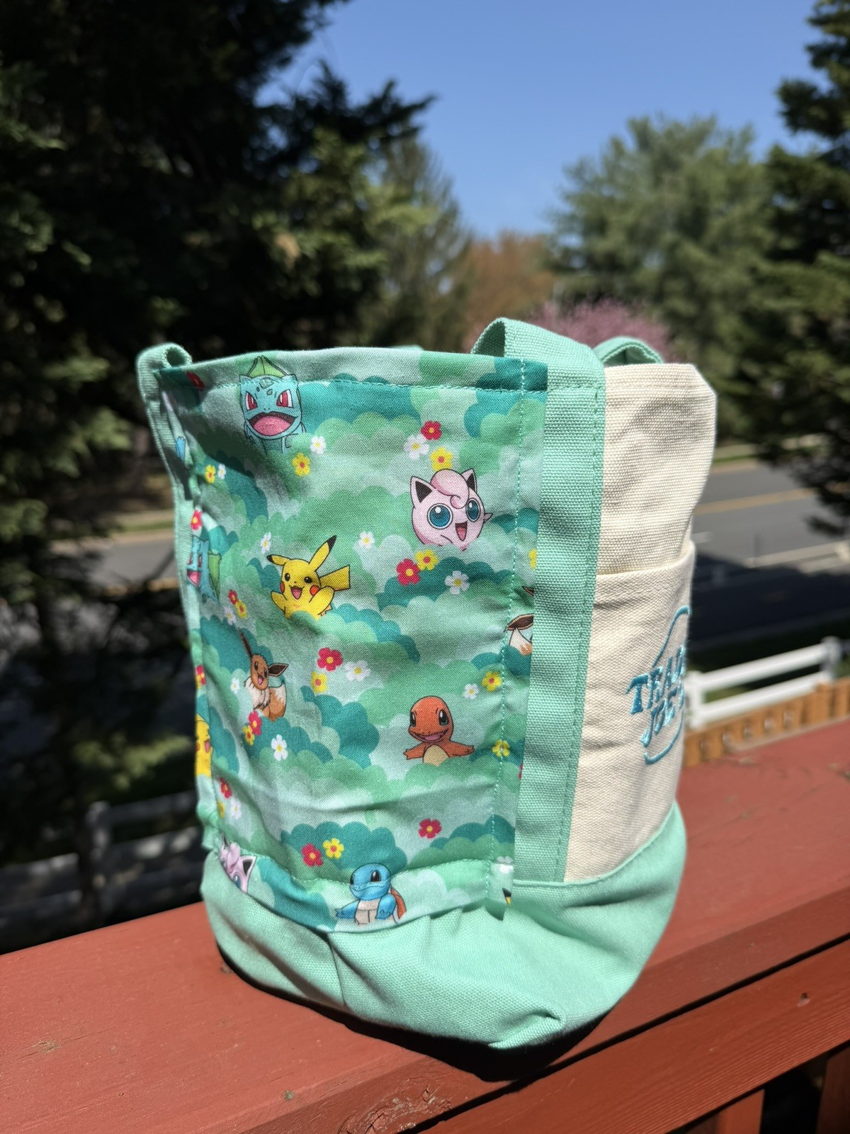 Pokémon Trader Joe’s Mini Canvas Tote -Teal, Spring 2026 – Handmade w/tag