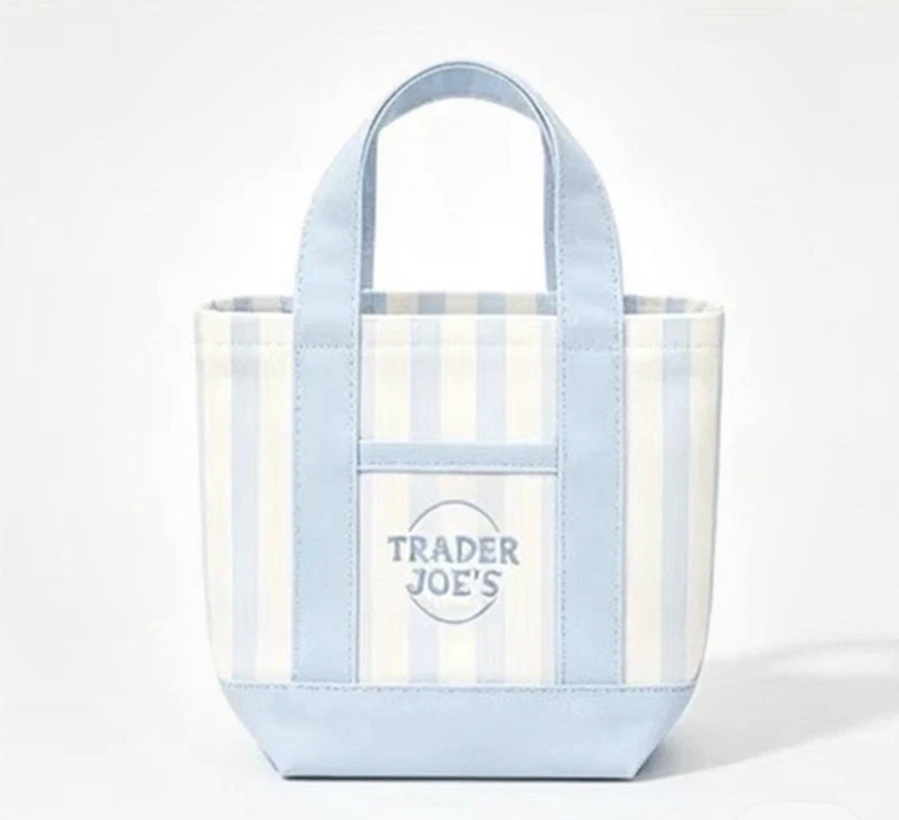 Trader Joe’s Striped Mini Canvas Tote Bag Reusable Multicolor 10x10x6 in