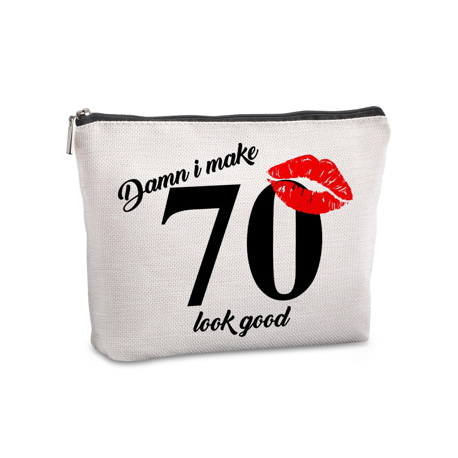 Pwrlveiut 70th Birthday Gift for Women – Travel Makeup Bag, Cosmetic Bag
