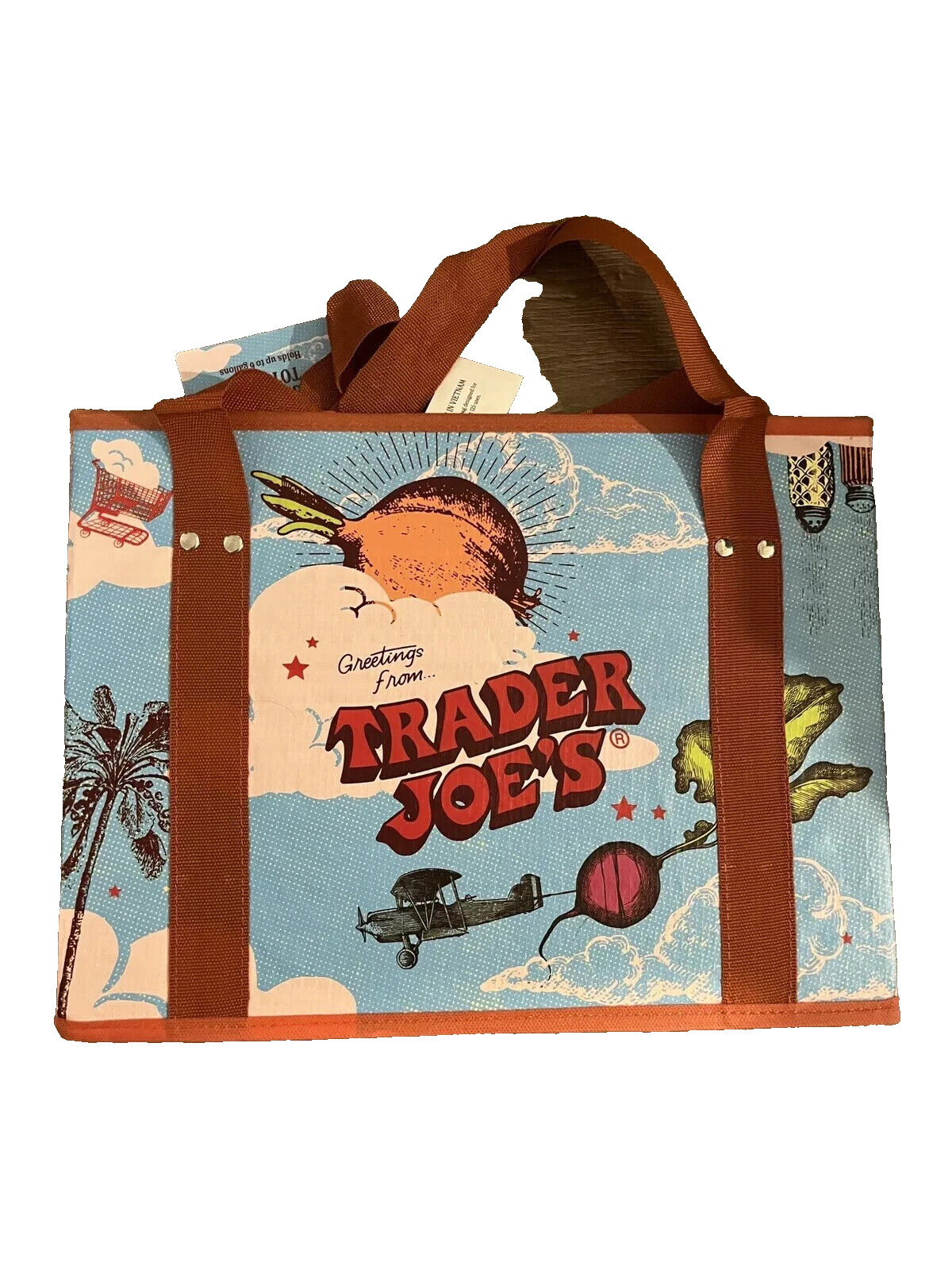 2 Pack Trader Joe’s Stand-Up Collapsible Grocery Tote Bag Limited 6 Gal Set NEW