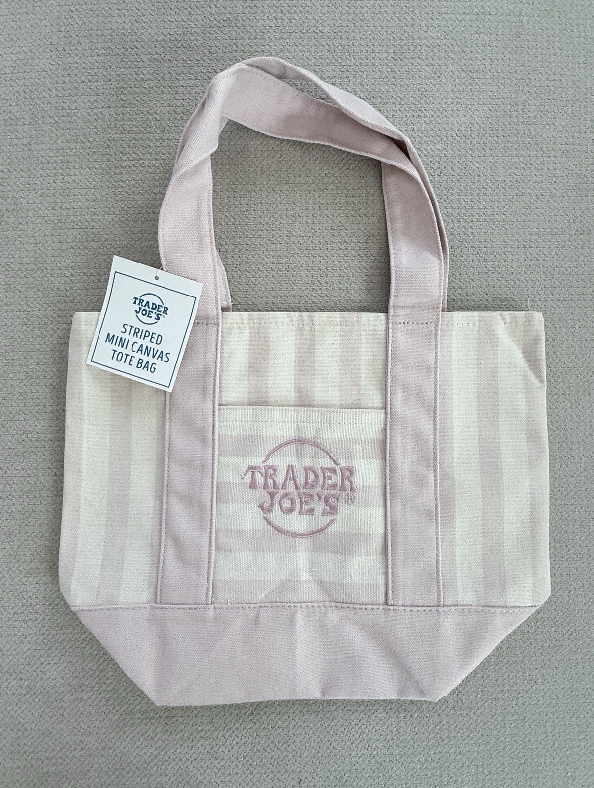 Trader Joe’s Striped Mini Canvas Tote Bag 4-Pack Multicolor 10x10x6 in