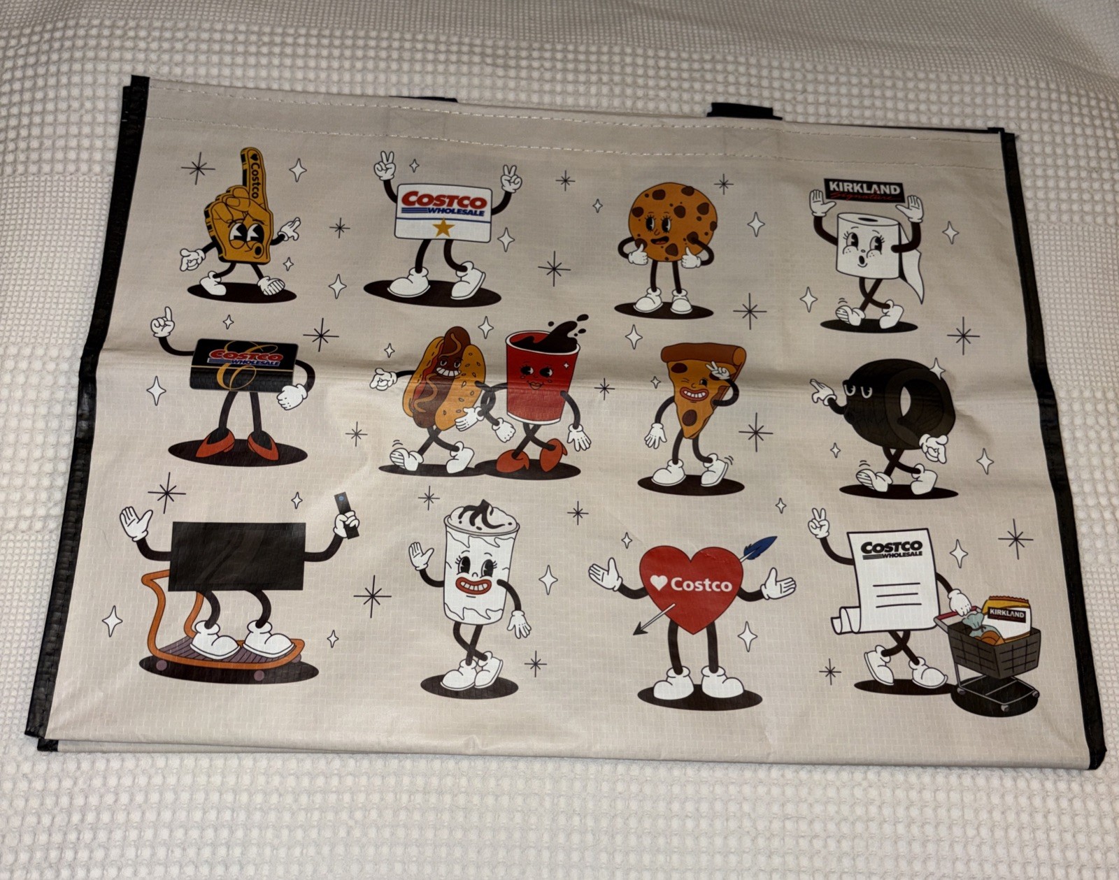 Costco Reusable Shopping Bag Tote Cartoon Characters Heavy Duty SINGLE BAG