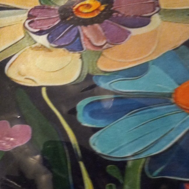 Floral Reusable Tote Shopping Bag Blue/Multicolor 45 cm L x 13 cm W x 33 cm H
