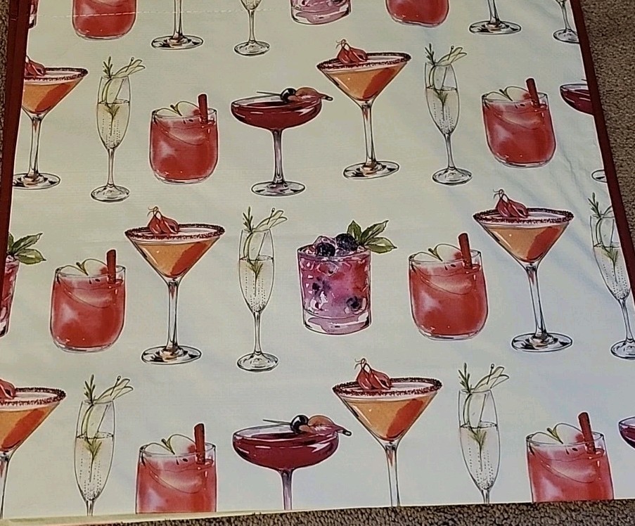 Marshalls Beautiful Fancy Cocktails Drinks -Large Reusable Shopping Tote Eco Bag