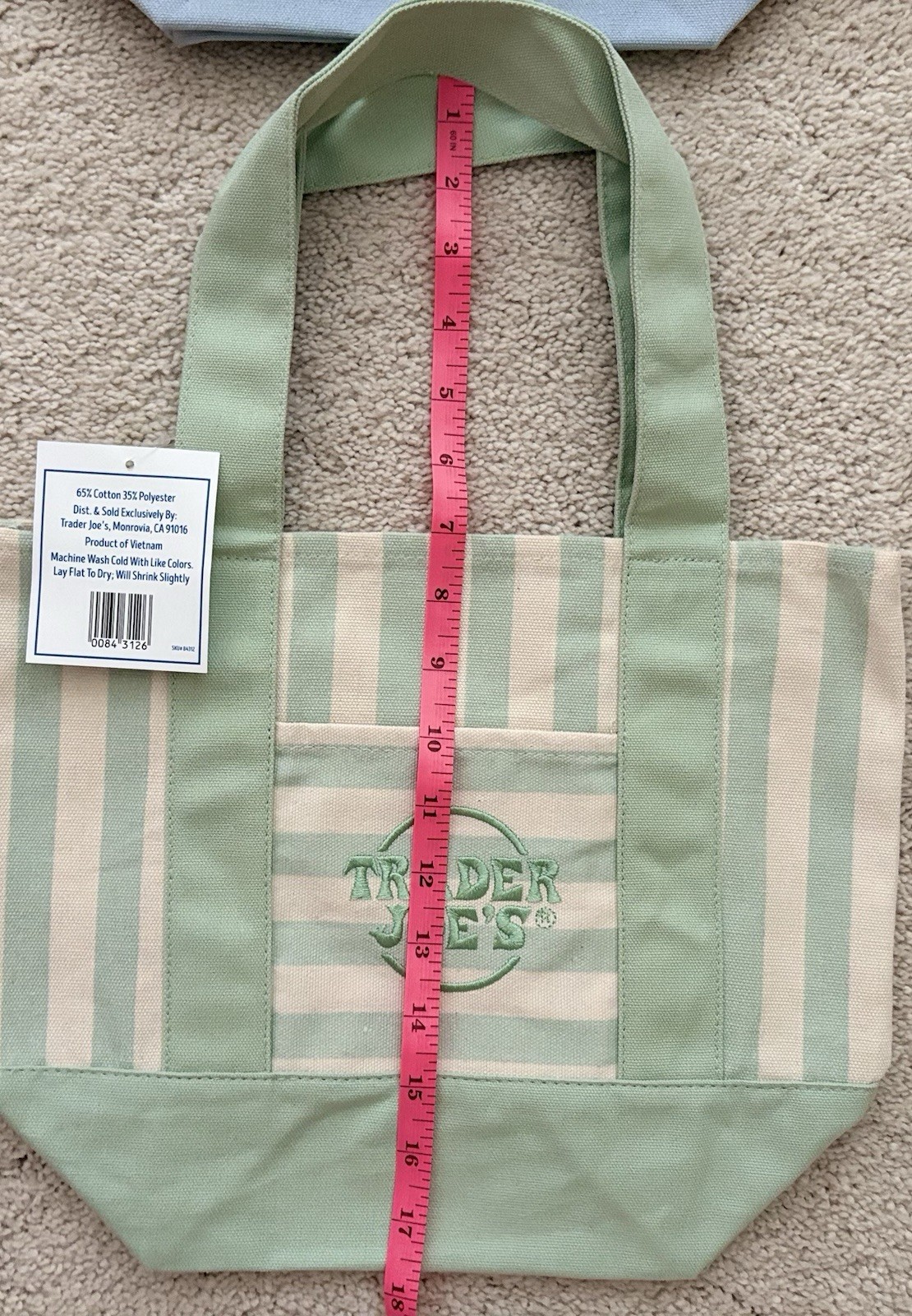 Trader Joe’s Mini Pastel Striped Canvas Tote Bag 2026 Limited Edition Set Of 4