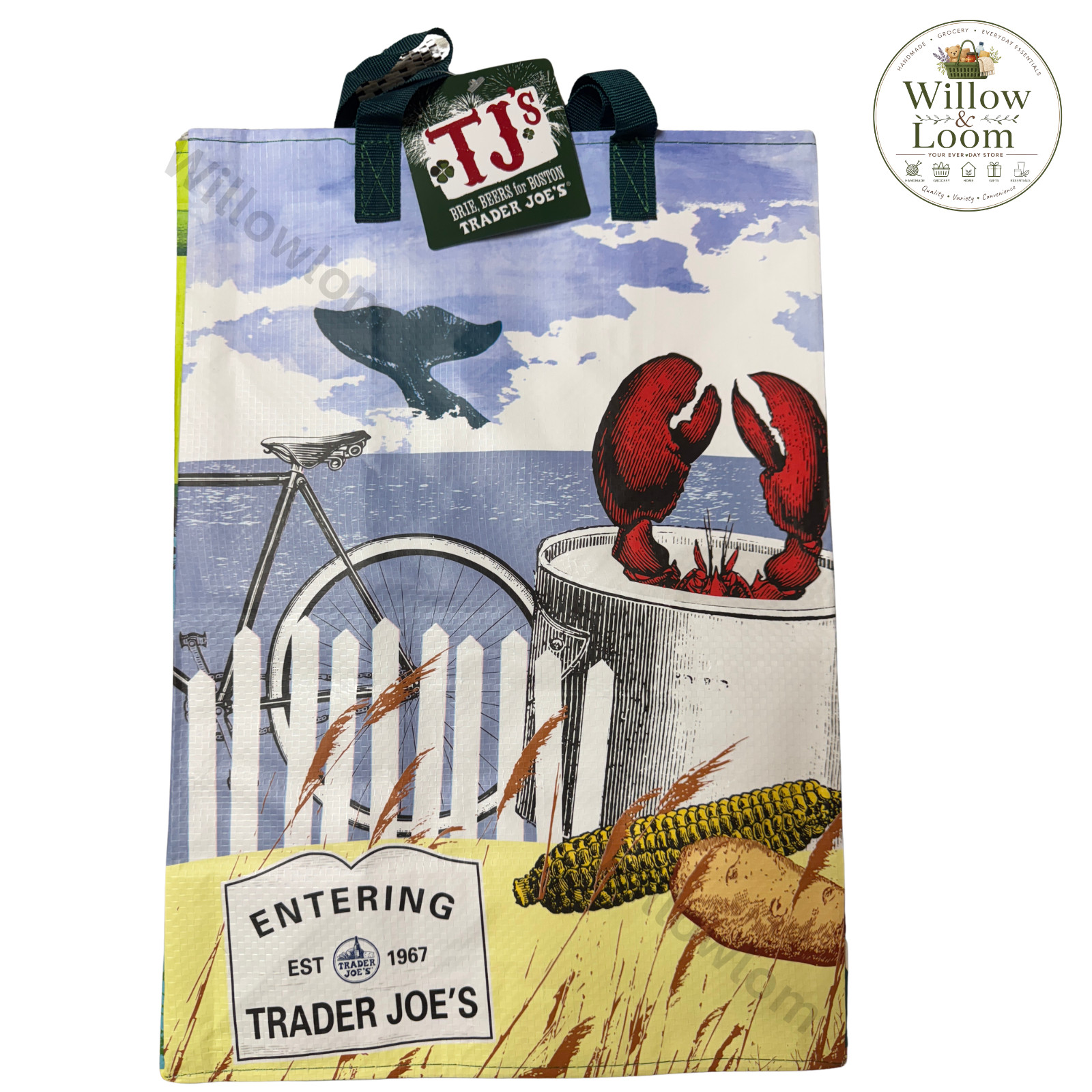 Trader Joe’s Boston City Reusable Grocery Bag 6 Gal Polypropylene New with Tags