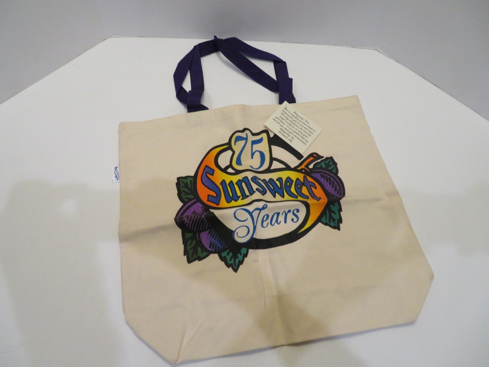 Rhapsody Inc. 75 Sunsweet Years Cotton Canvas Reusable Tote Portland Oregon USA