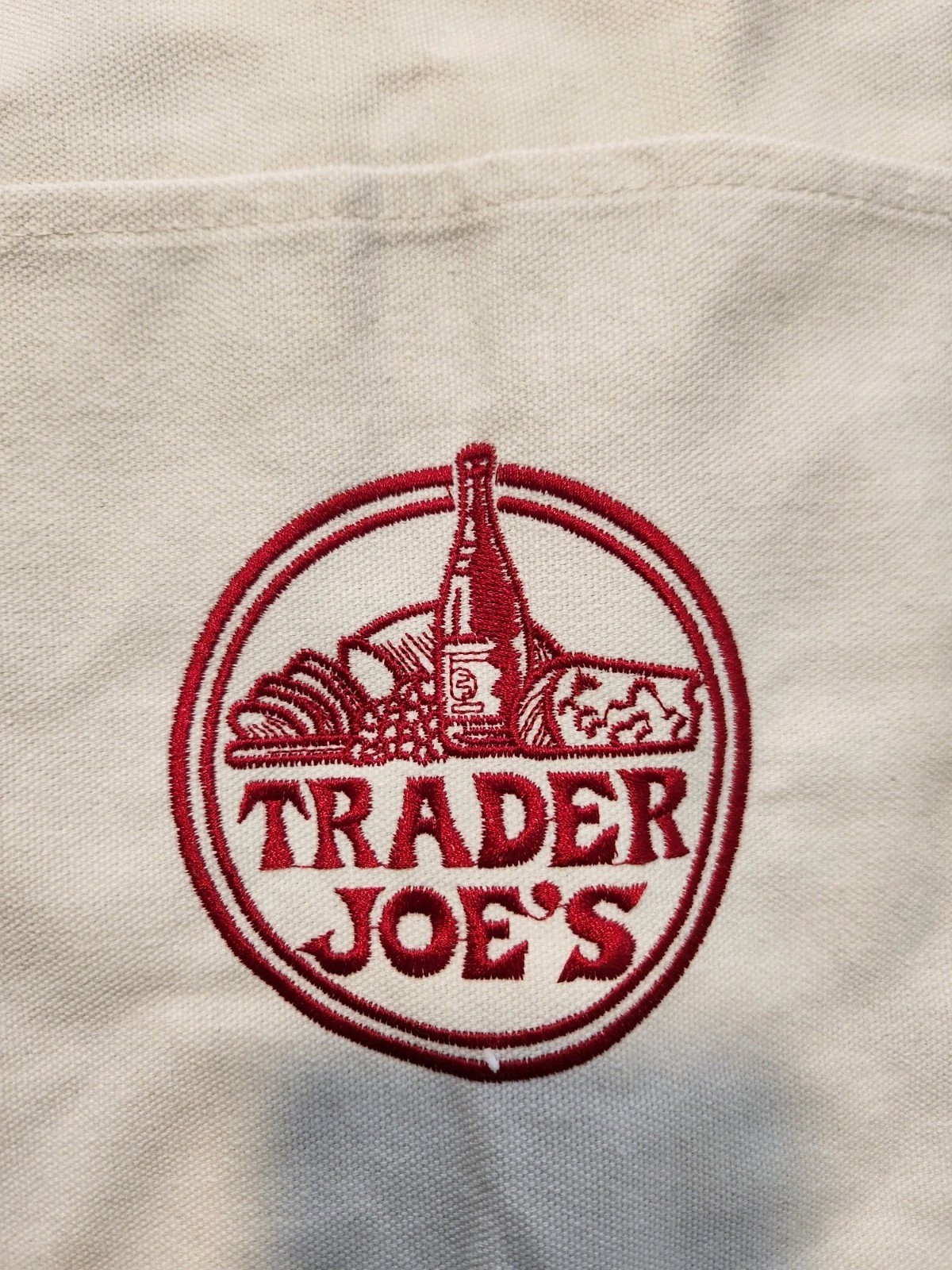 NWT Lot of 3 Trader Joe’s Large Canvas Tote Bag AUTHENTIC Green White Reusable
