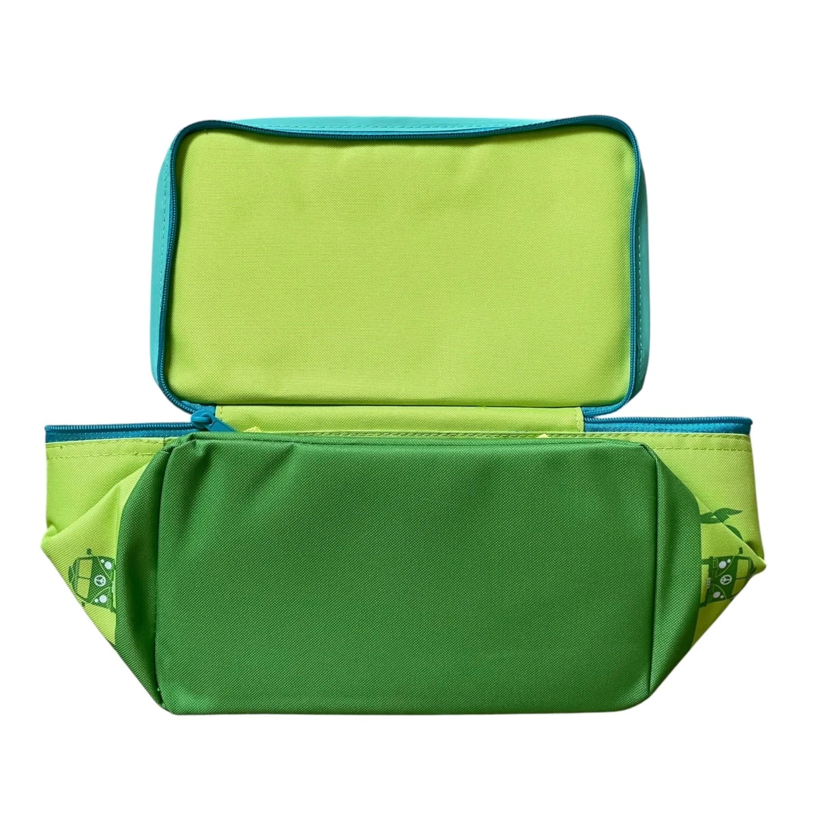 Trader Joes Mini Insulated Tote Bag Lunch Cooler Summer Green Blue Limited NWT