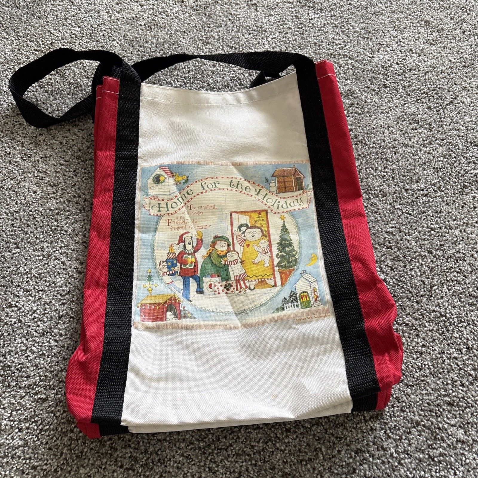 VTG 2003 Gooseberry Patch Tote Shopping Bag Christmas Holiday Theme 14 X5”