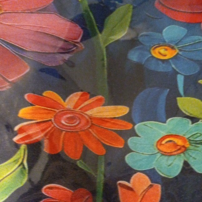 Floral Reusable Tote Shopping Bag Blue/Multicolor 45 cm L x 13 cm W x 33 cm H