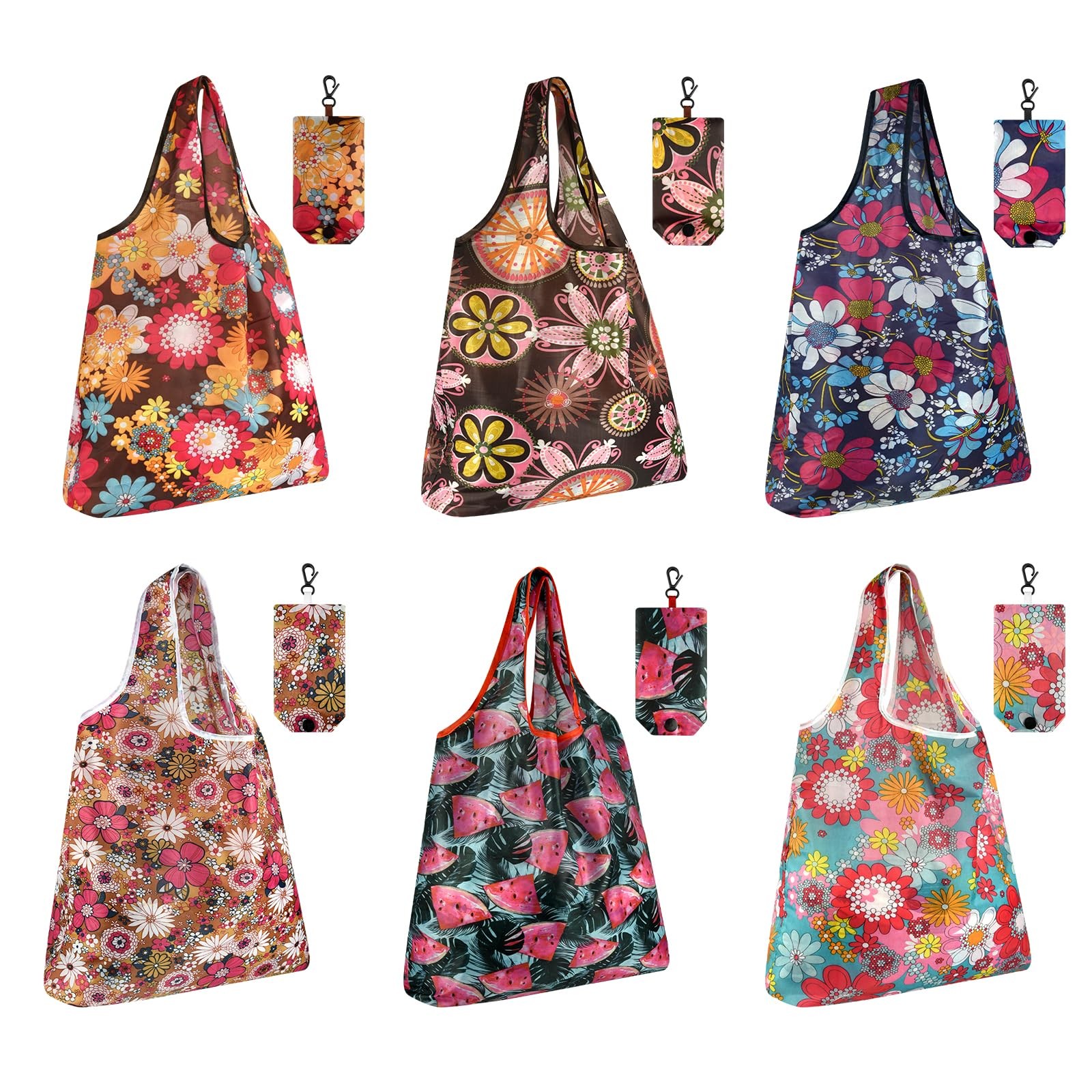 Reusable Grocery Bags Foldable Groceries 14.9″(H) X 23.6″(L), 6-red