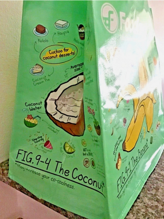 HAWAII FOODLAND Tropical Reusable Bag -1 bag / NEW
