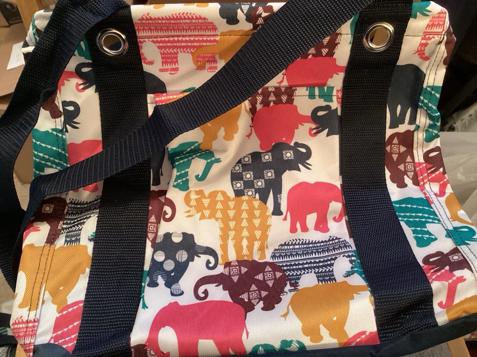 Elephant print Thirty-One Reusable Tote,Foldable,Multicolor.