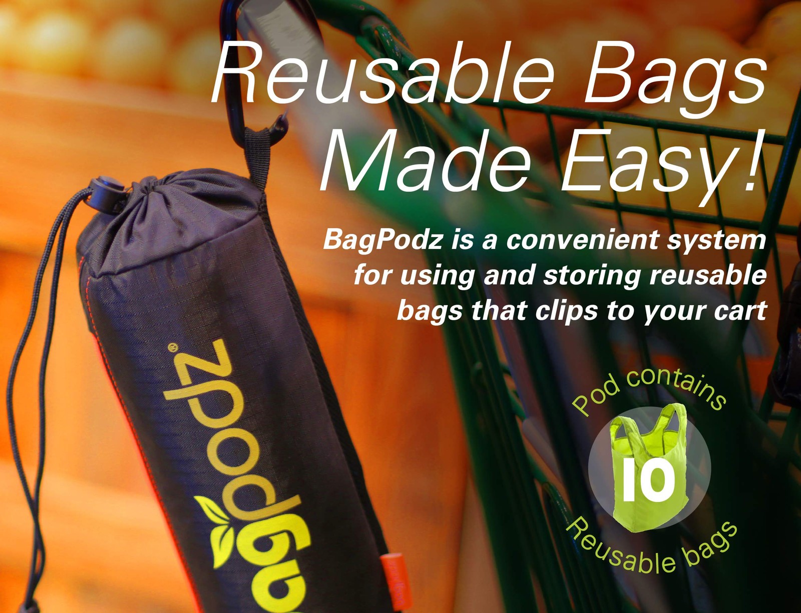 BagPodz Sturdy Reusable Grocery Bags Foldable and Washable – Made From RipSto…