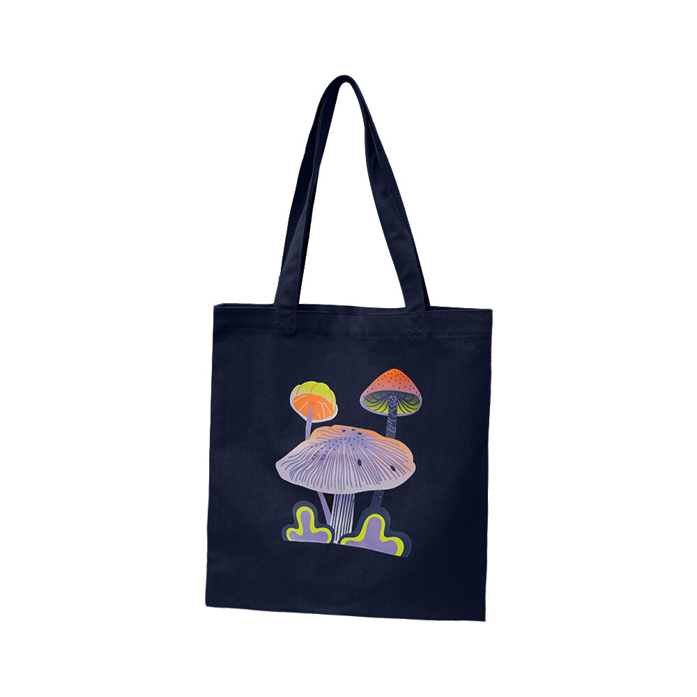 15″L x 16″H Reusable Canvas Mushroom Tote Bag,Grocery Bag,Beach Bag,Shopping Bag