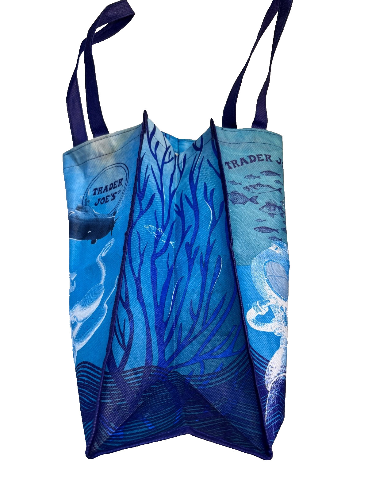 TRADER JOE’S ECO Reusable Shopping Grocery Bag – OCEAN/MARINE LIFE Themed