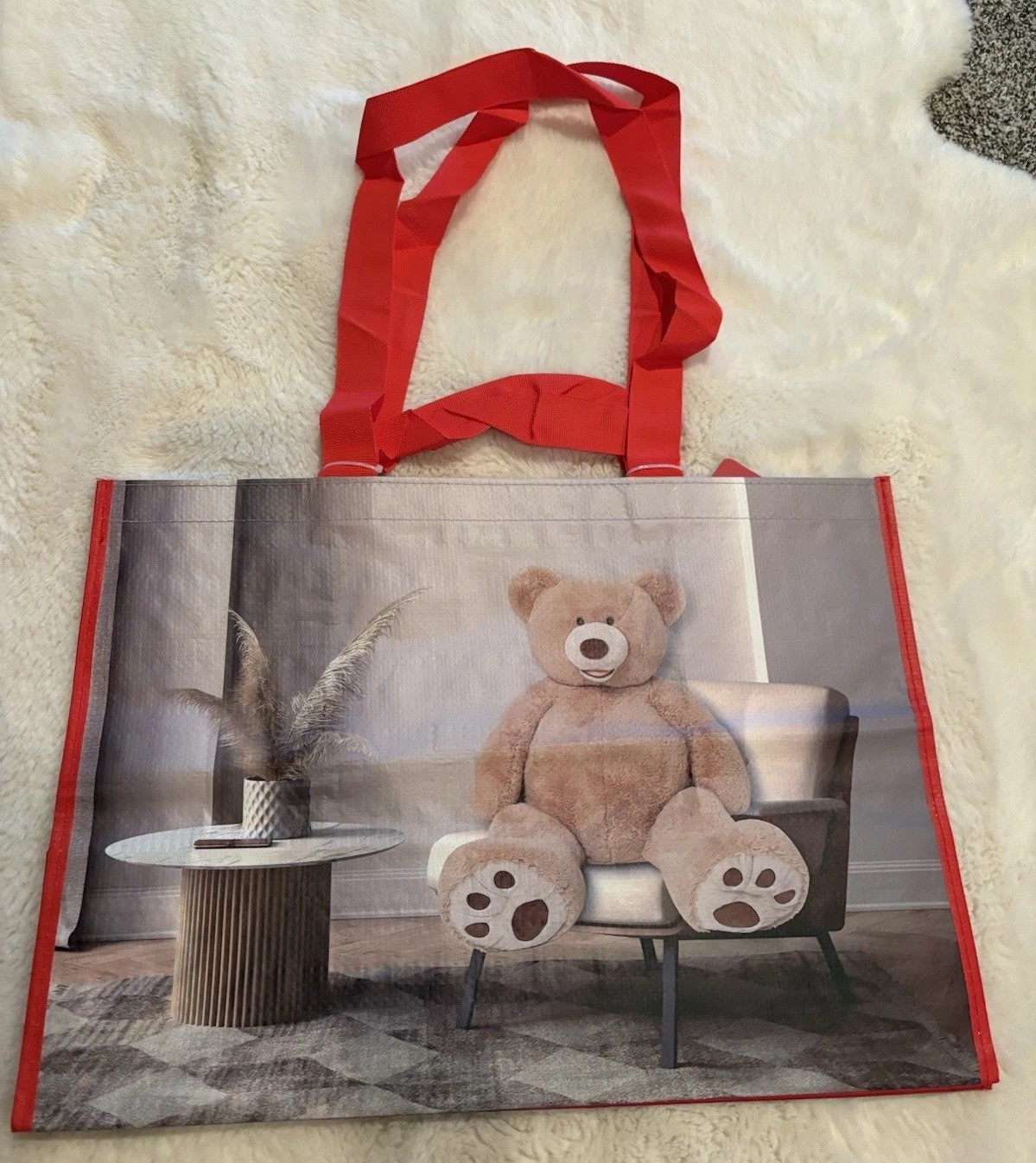 Costco Large Reusable Shopping Bag Teddy Bear Design Taiwan Limited Edition NWT