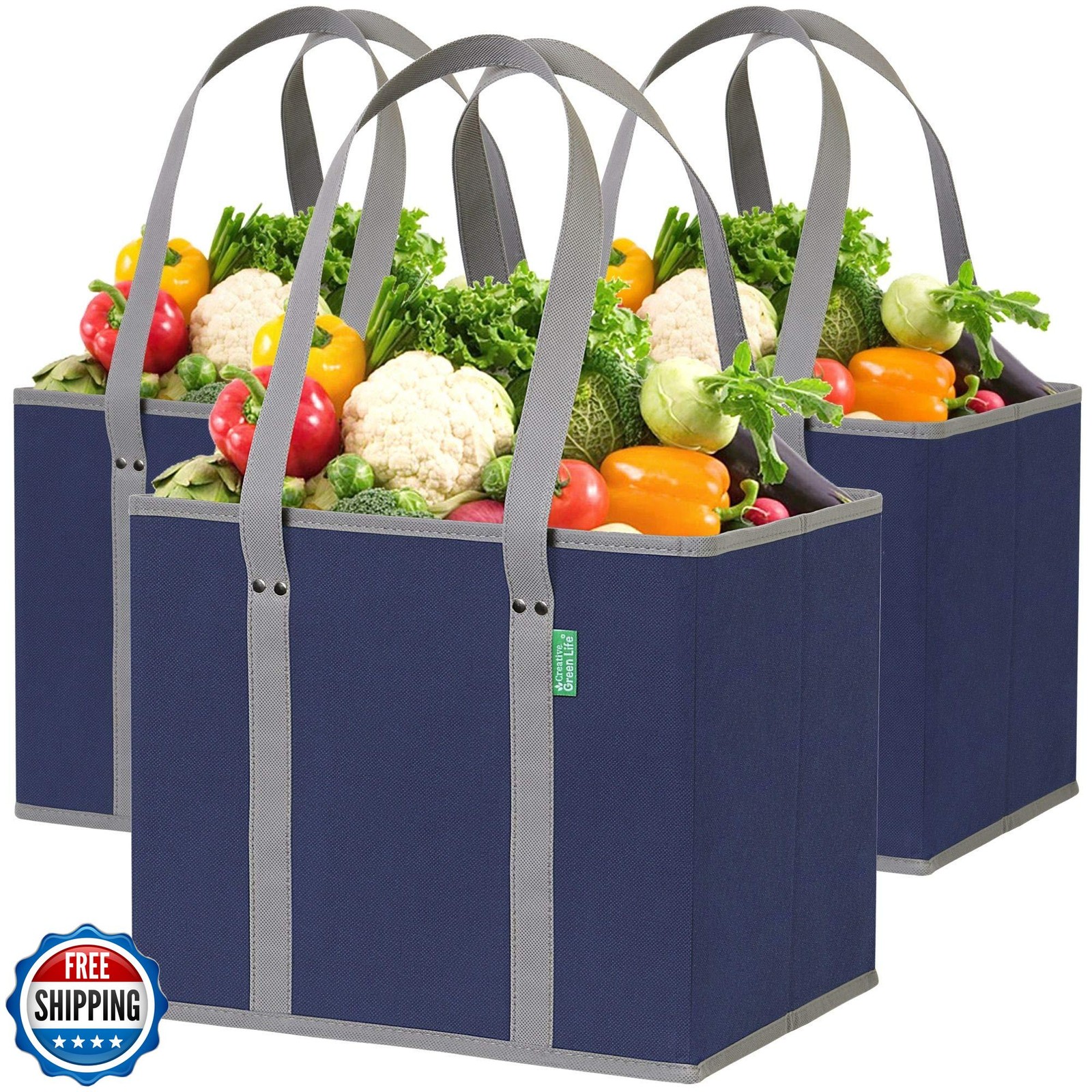 Reusable Grocery Bags (3 Pack) – Heavy Duty Reusable Shopping Bag