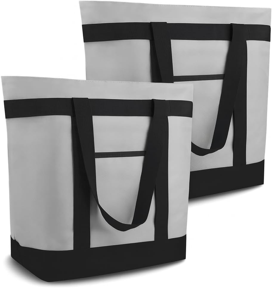 Versatile 39L 2PK Reusable Grocery Bags with Insulation & Side Pockets