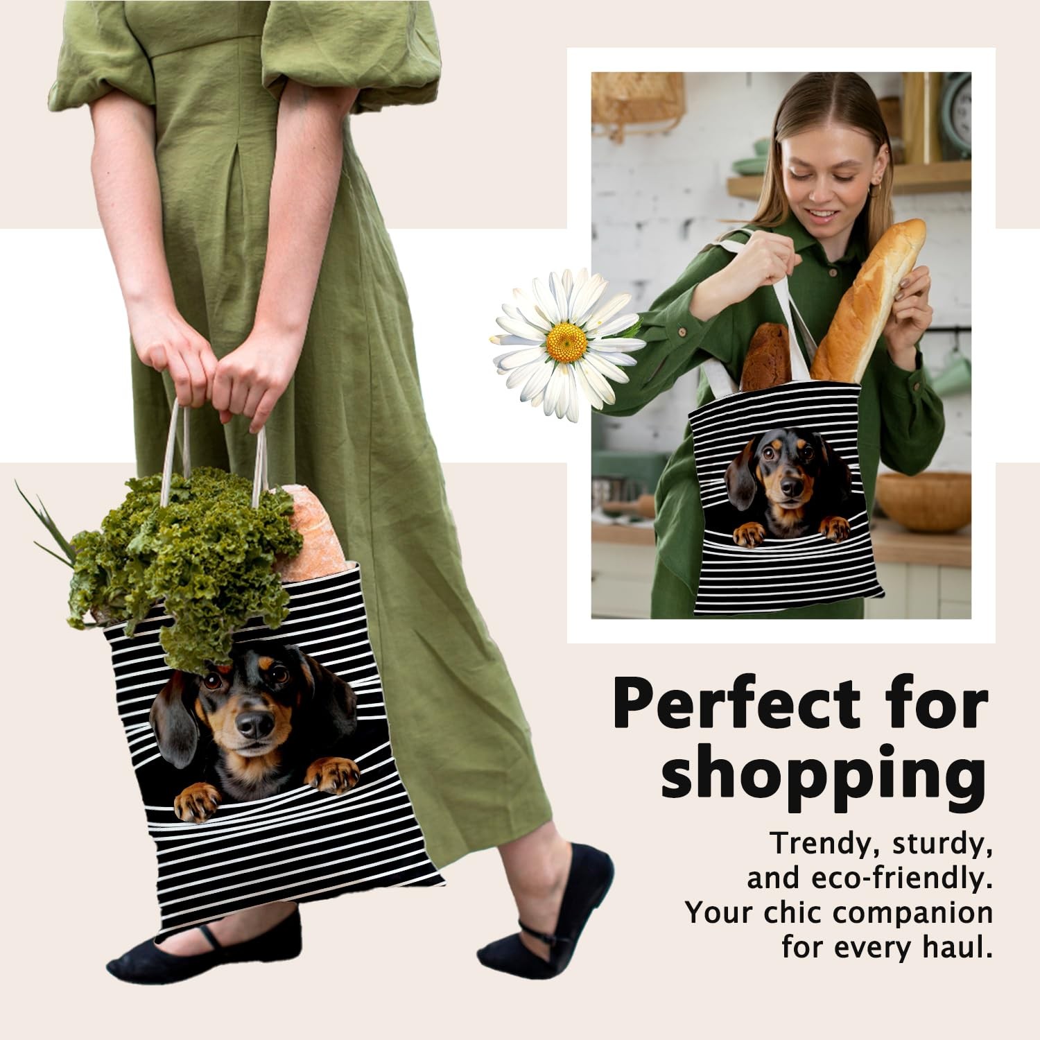 Cute Dog Tote Bag for Women, Dog Lovers Gifts for Women Pet Owner, Birthday G…