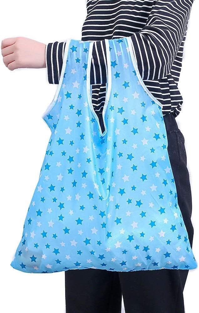Foldable Reusable Grocery Tote Bags 6 Pack Waterproof Lightweight Travel