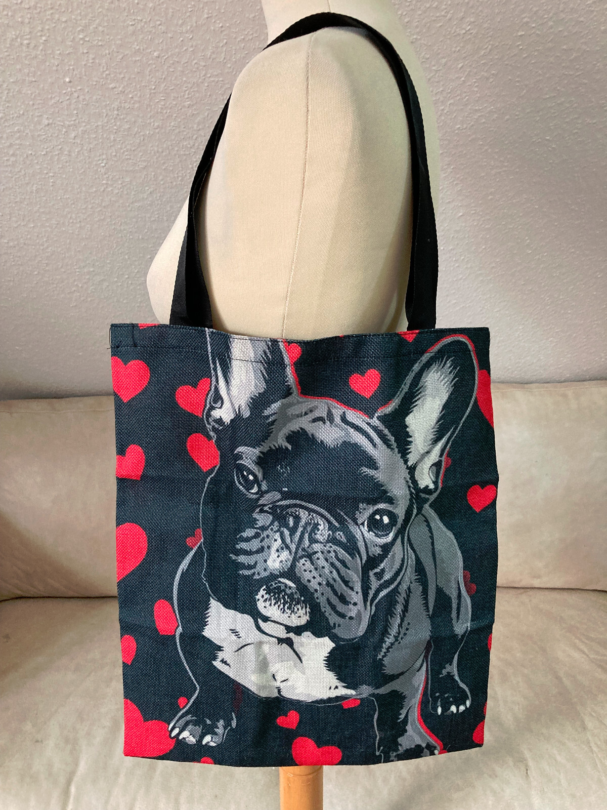 2 Funny Shopping Bags French Bulldog 37X42Cm Multicolored French Bully