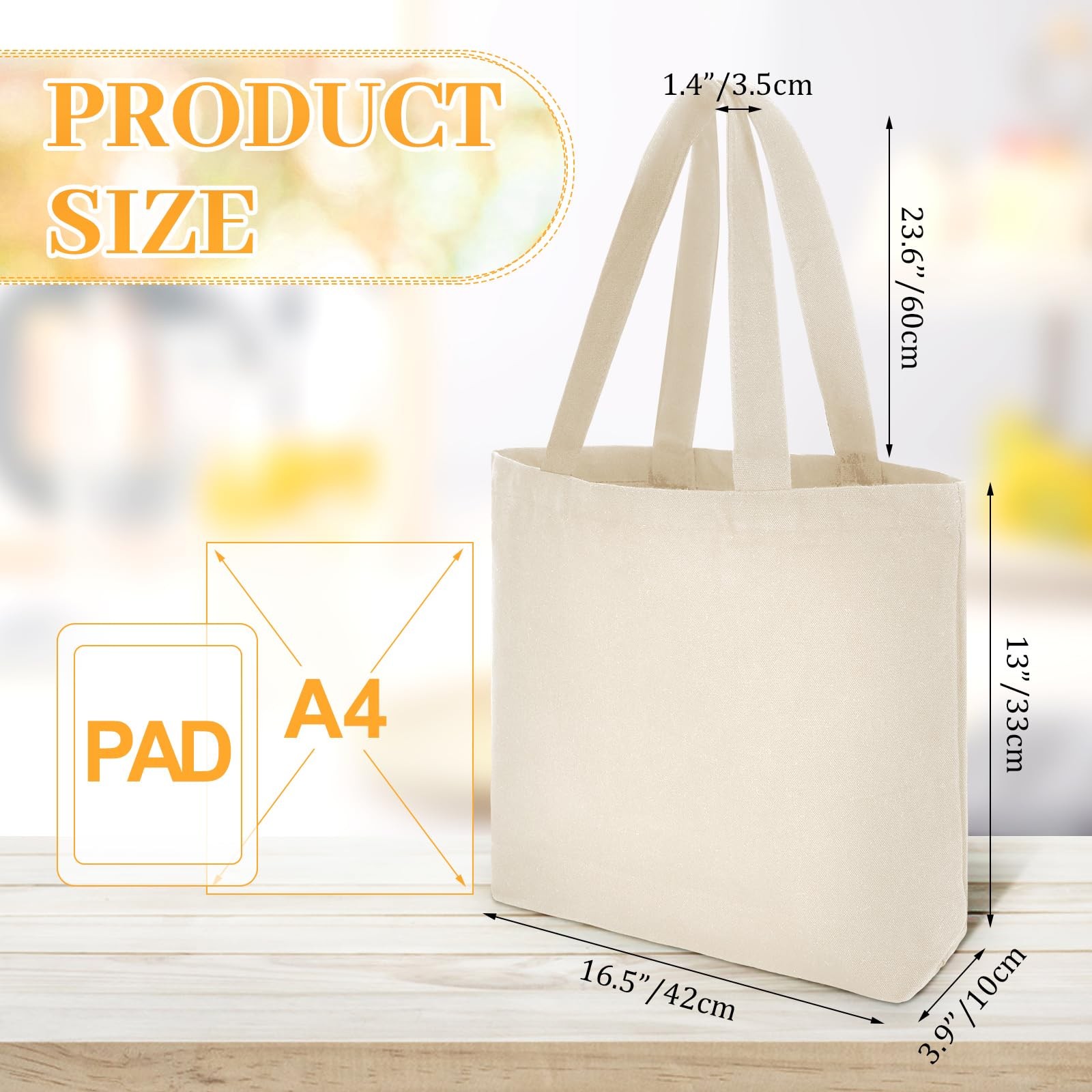 Silkfly 20 Pcs Canvas Tote Bags Bulk 16.5×13.4” Blank Cotton Canvas Bag with…