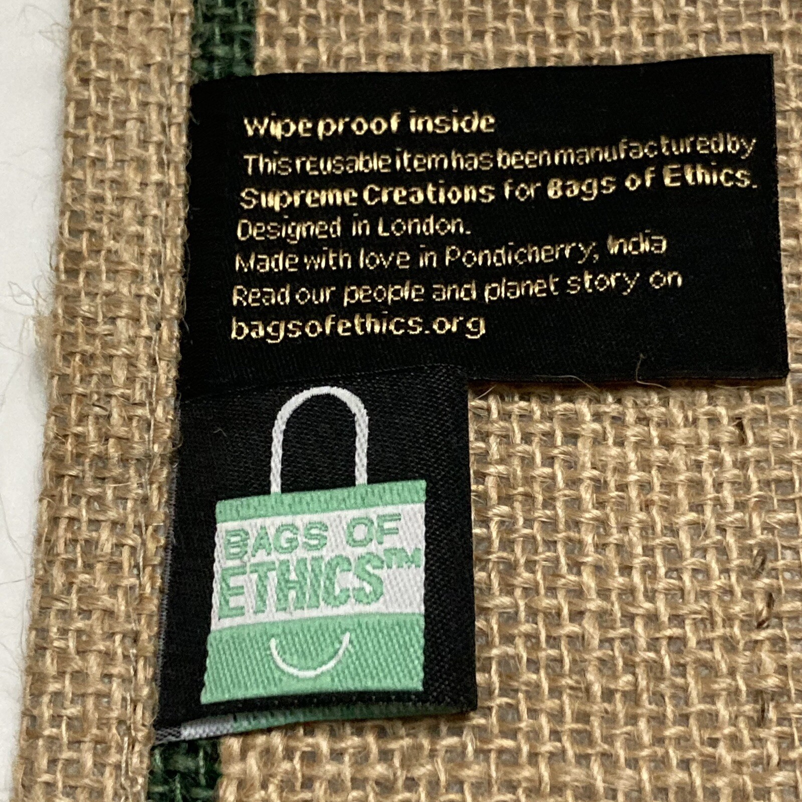 Bag Ethics Queen Elizabeth Platinum Jubilee Green Canopy Jute Bag 1952 2022 Tree