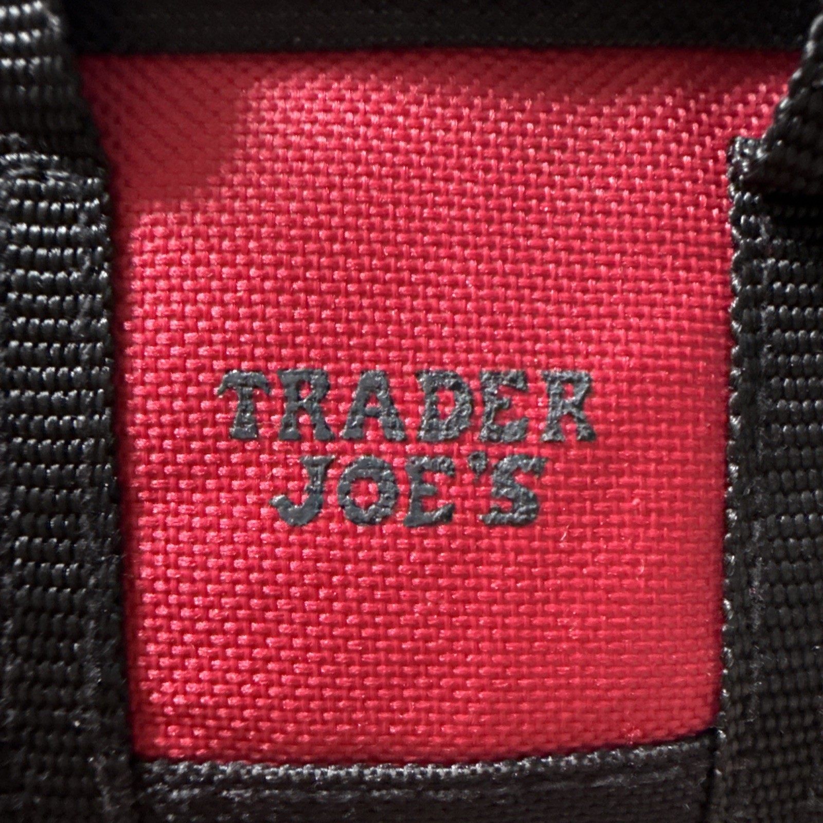 Trader Joe’s Black Micro Tote With Grocery Bag 2 In 1 Mini RARE BLK RED NEW
