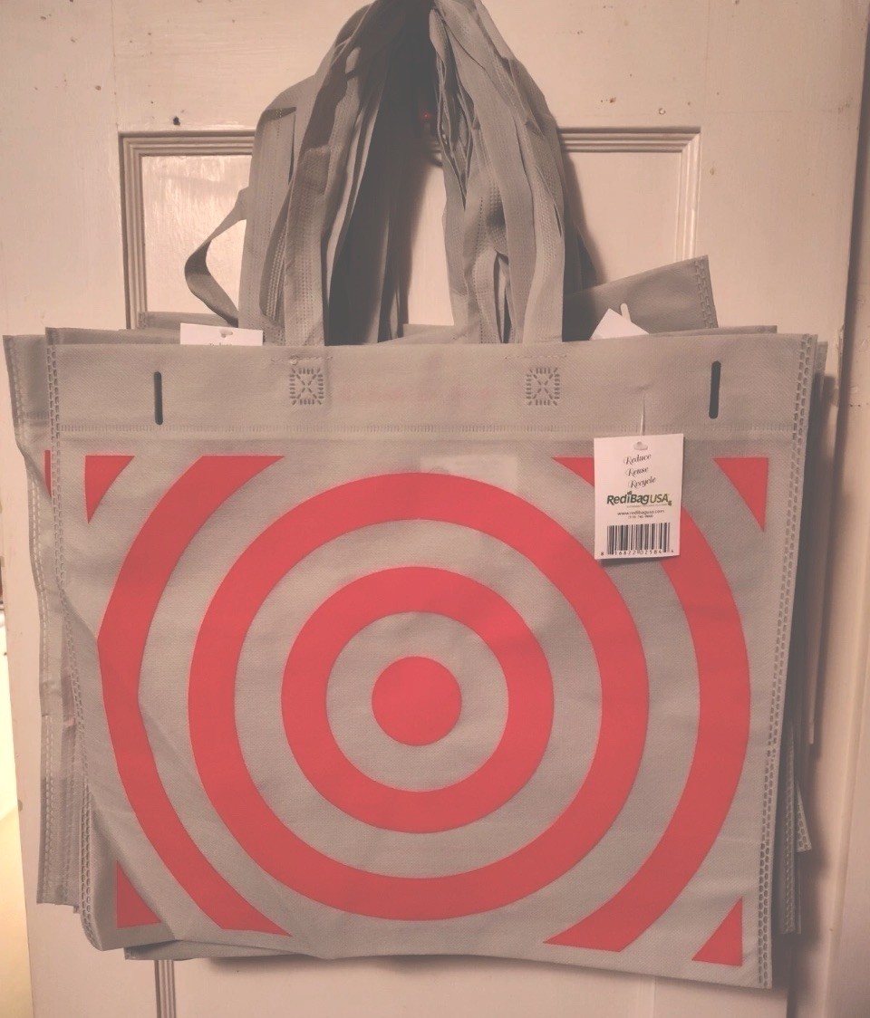 Target Lot of 5 Bags Reusable/Washable Shopping/Grocery Bags or Totes New