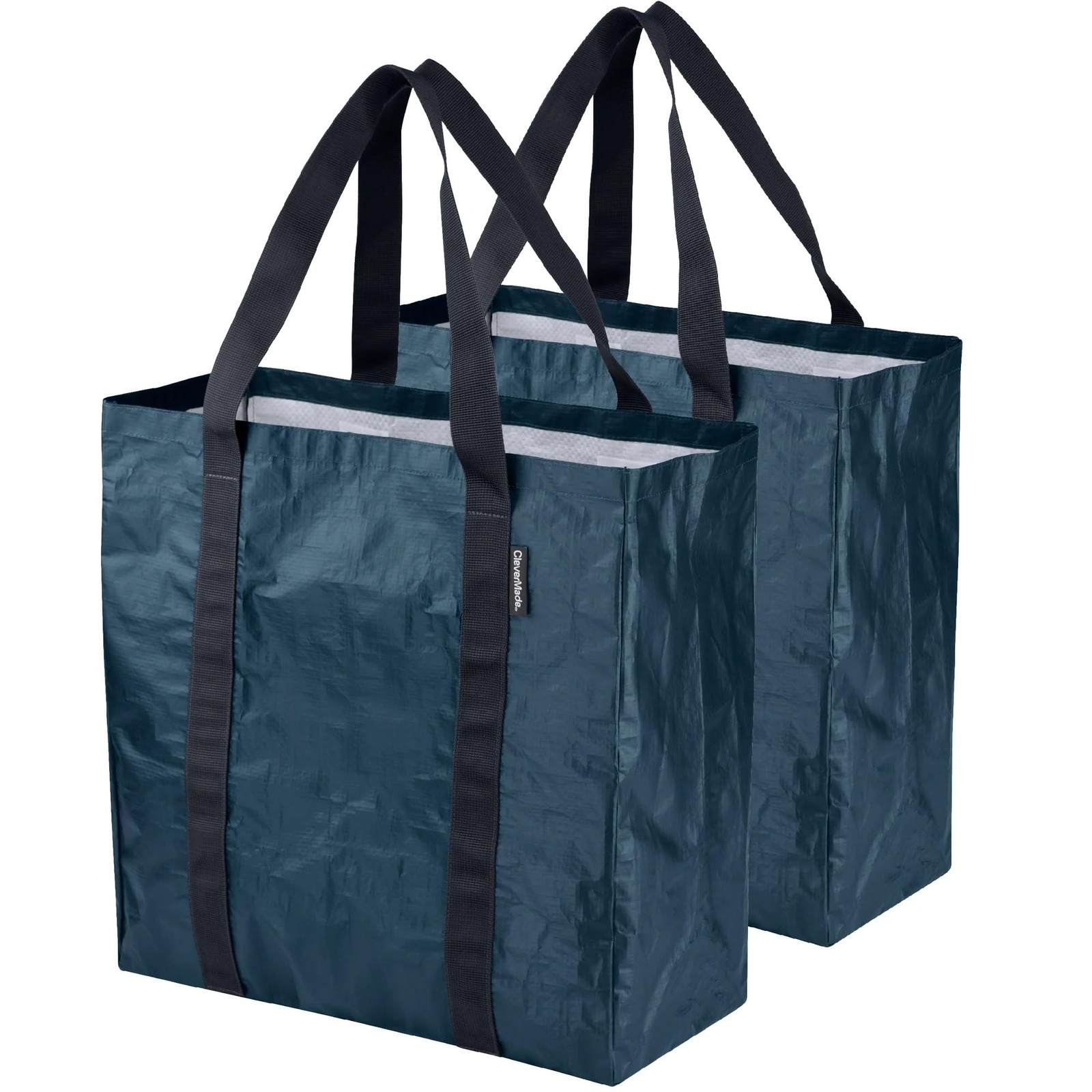 CleverMade Tall Frakta Reusable Grocery Tote – 42L – Pack of 2 – Ocean Blue -…