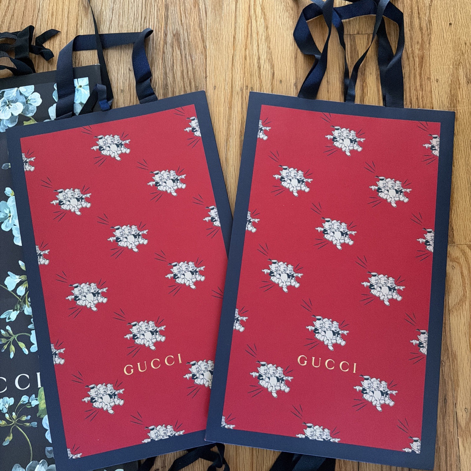 GUCCI Authentic Multicolor Paper Shopping Tote Bags 9-piece #48