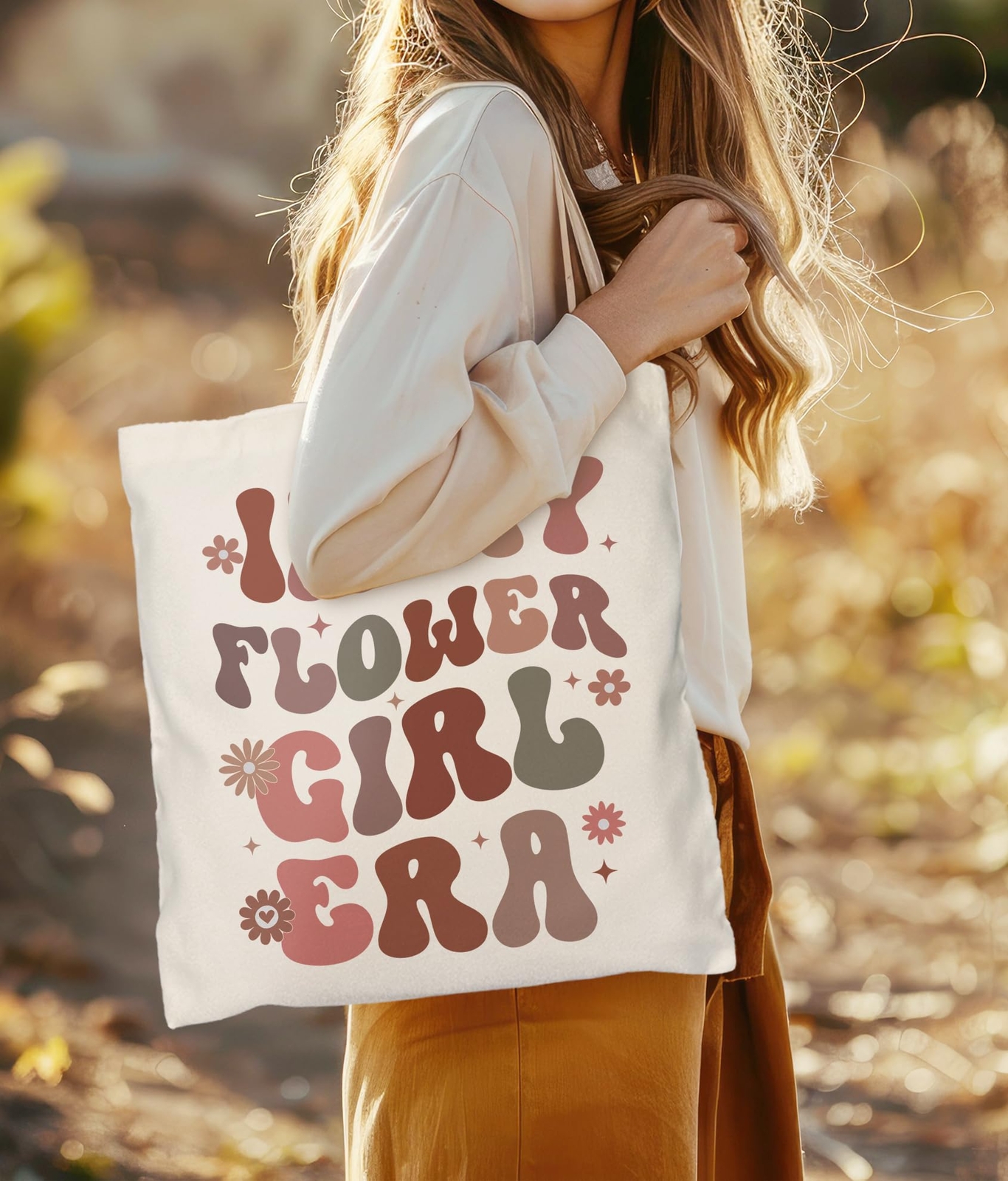 Flower Girl Tote Bag For Women Grils Groovy in My Flower Girl Era Tote Bag fo…