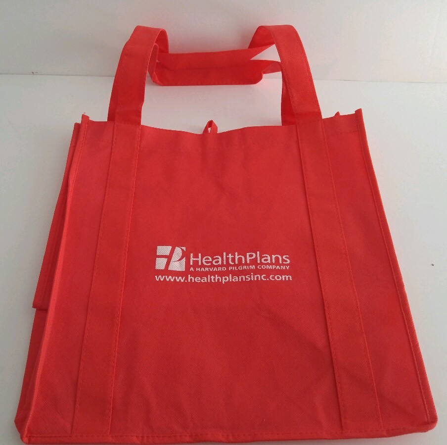 Promotional Health Plans Red Eco Shopping Tote Bag A3